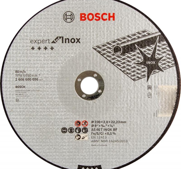 Диск отрезной по нержавейке Bosch, 230x2 мм